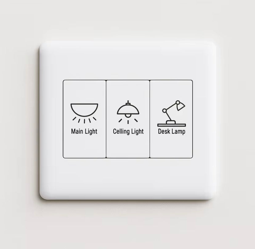 180pcs/ 3 Sheets Transparent Light Switch Label Stickers Clear PET Switch Icons for Home Lighting & Appliances, Easy to Apply