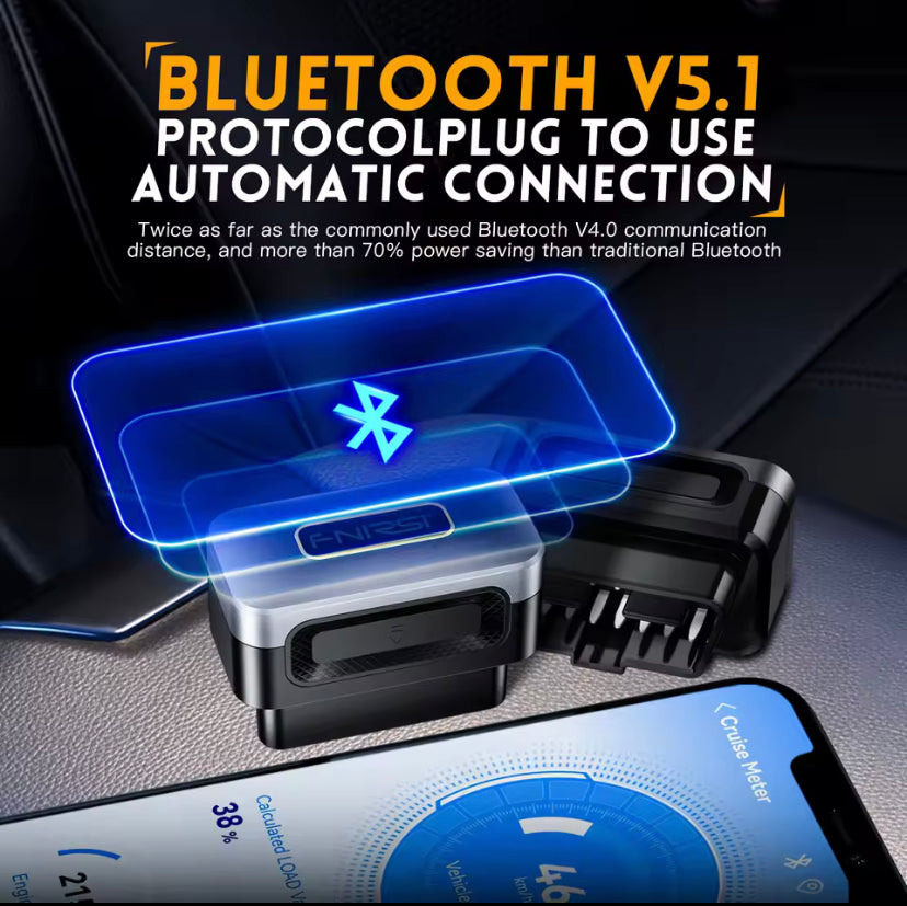 FNIRSI FD10 Car OBD2 Scanner 
Code Reader Clear Error OBD Diagnostic Tool IOS Android BluetoothV5.1 Check Engine Light Car Repair