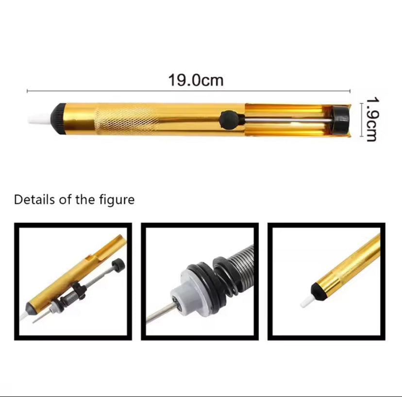 Aluminium Desoldering Suction Pump Tool Solder Sucker Suction Tin Pen Removal Device Blue Vacuum Soldering Iron Desolder