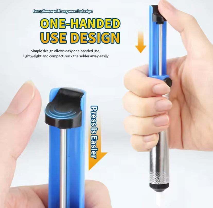 Aluminium Desoldering Suction Pump Tool Solder Sucker Suction Tin Pen Removal Device Blue Vacuum Soldering Iron Desolder