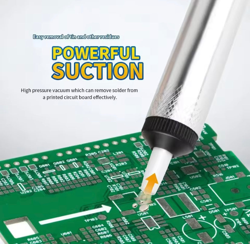 Aluminium Desoldering Suction Pump Tool Solder Sucker Suction Tin Pen Removal Device Blue Vacuum Soldering Iron Desolder