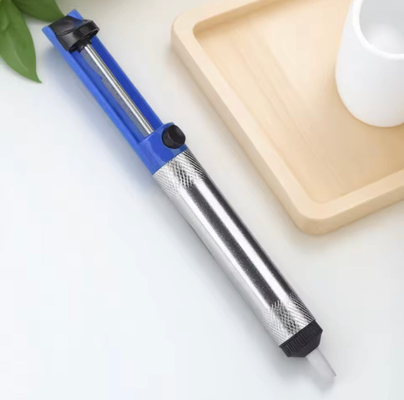 Aluminium Desoldering Suction Pump Tool Solder Sucker Suction Tin Pen Removal Device Blue Vacuum Soldering Iron Desolder