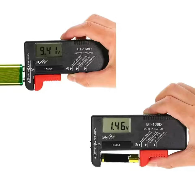 BT-168D Battery Tester Universal Digital LCD Tester AA AAA CD 9V 1.5V Button Cell Voltage Battery Voltage Tester