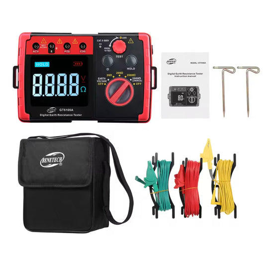 GT5105A Digital Earth Resistance Tester 2000 Megohm Meter Megohmmeter Voltmeter Ground Tester Battery Detection