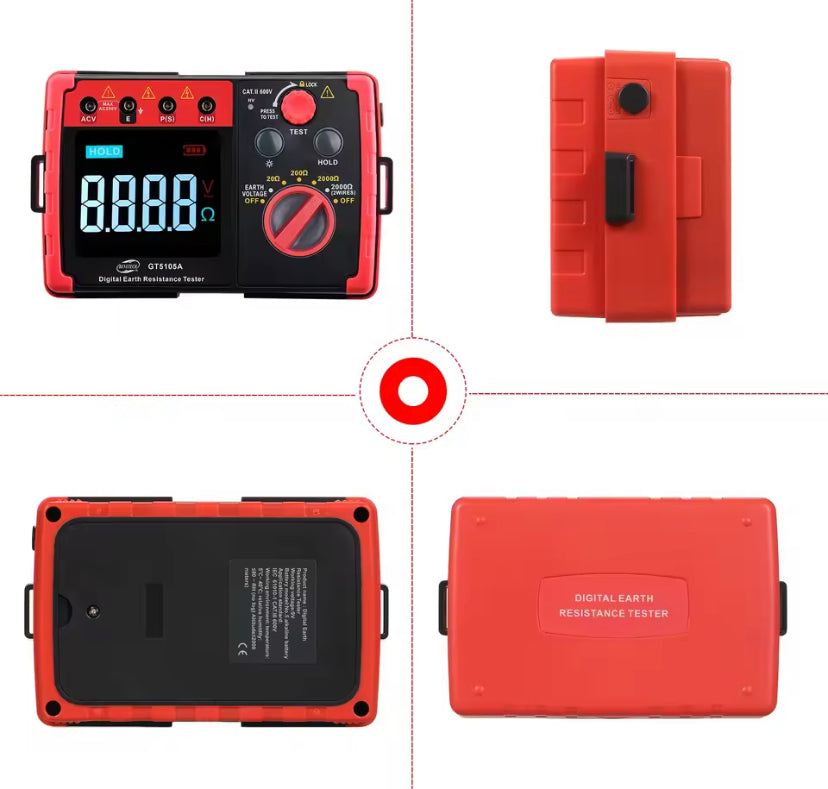 GT5105A Digital Earth Resistance Tester 2000 Megohm Meter Megohmmeter Voltmeter Ground Tester Battery Detection