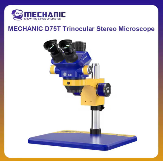 MECHANIC OFFICIAL D75T-B11 Trinocular Stereo Microscope HD Clear Magnified 7-50X Continuous Zoom Observation For Phone Repair