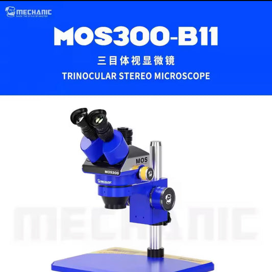 MECHANIC MOS300-B11 HD Trinocular Stereo Microscope 6-45X Zoom for Mobile Phone Computer Motherboard PCB BGA Repair Tool