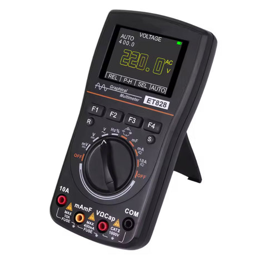 ET828 Oscilloscope Multimeter Oscilloscope + Multimeter Two-in-one Sampling Rate 1MHZ 2.5MSPS