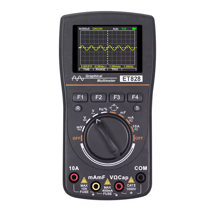 ET828 Oscilloscope Multimeter Oscilloscope + Multimeter Two-in-one Sampling Rate 1MHZ 2.5MSPS