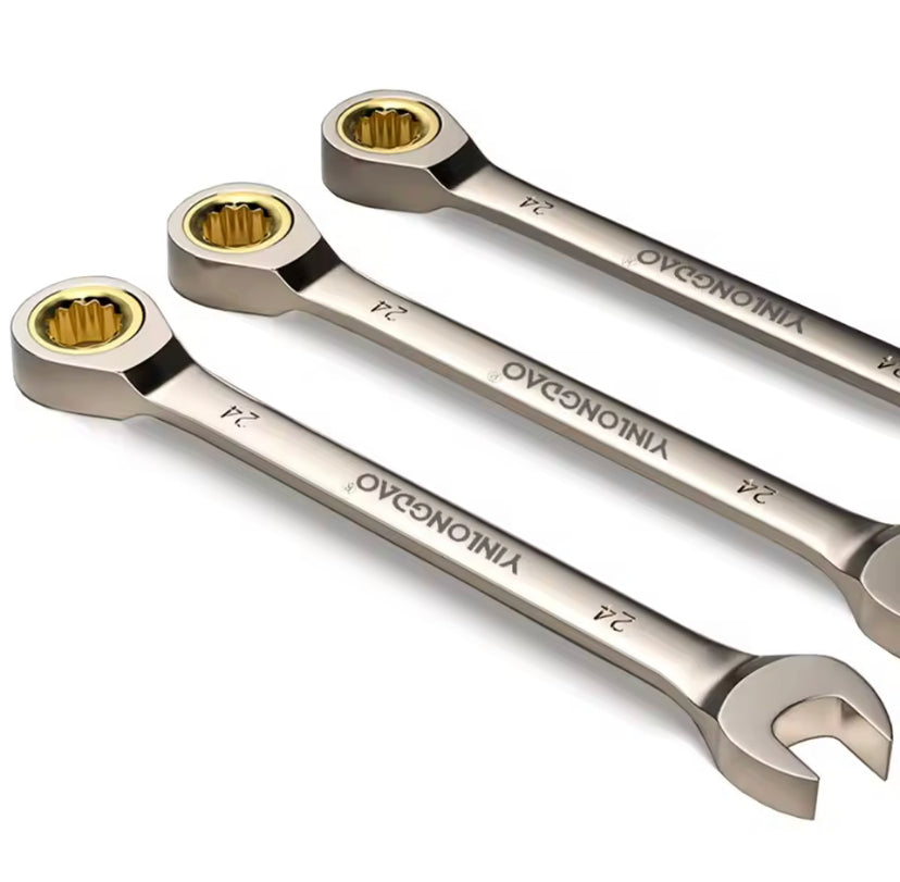 1Pc Key Wrench Flexible Golden Ratchet Wrenches Torque Universal Spanners for Car Repair Tools Metric Hand Tool