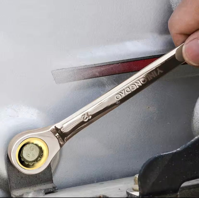 1Pc Key Wrench Flexible Golden Ratchet Wrenches Torque Universal Spanners for Car Repair Tools Metric Hand Tool