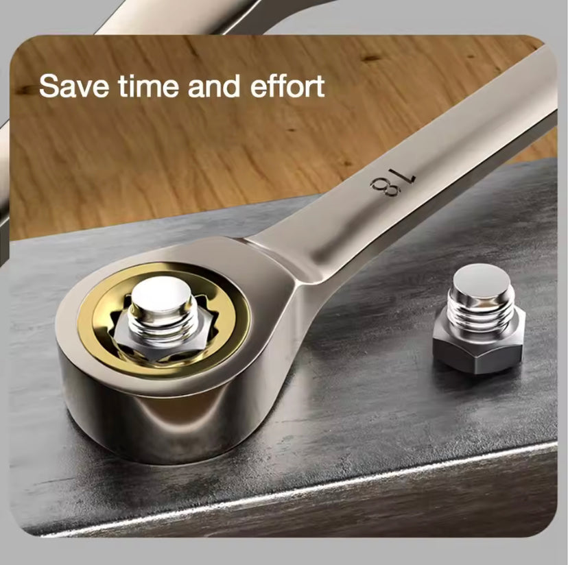 1Pc Key Wrench Flexible Golden Ratchet Wrenches Torque Universal Spanners for Car Repair Tools Metric Hand Tool