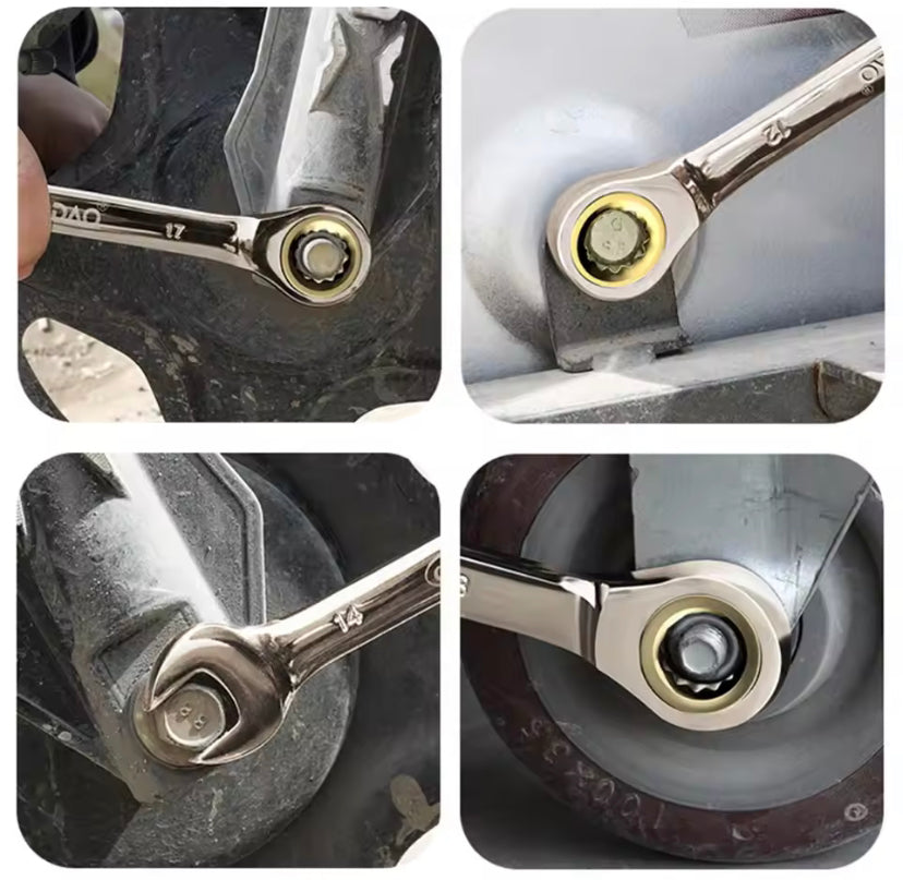 1Pc Key Wrench Flexible Golden Ratchet Wrenches Torque Universal Spanners for Car Repair Tools Metric Hand Tool