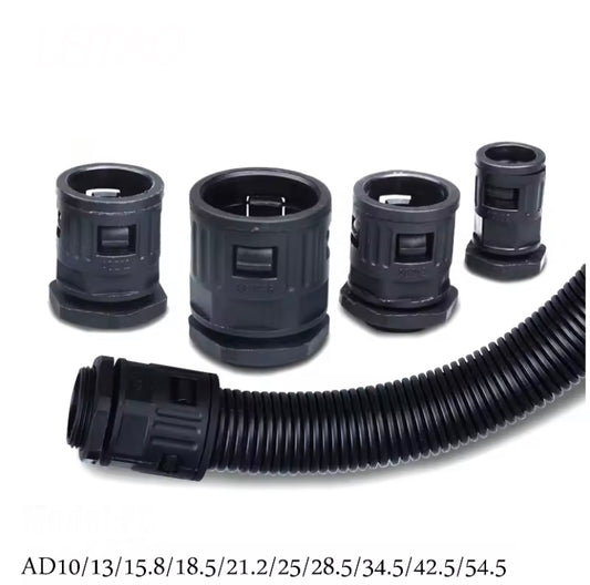 5PCS Corrugated Pipe Joint Plastic Tube Connecto Bellows Joint AD10-AD54.5 Cable Gland Nylon Joint Pipe Glands