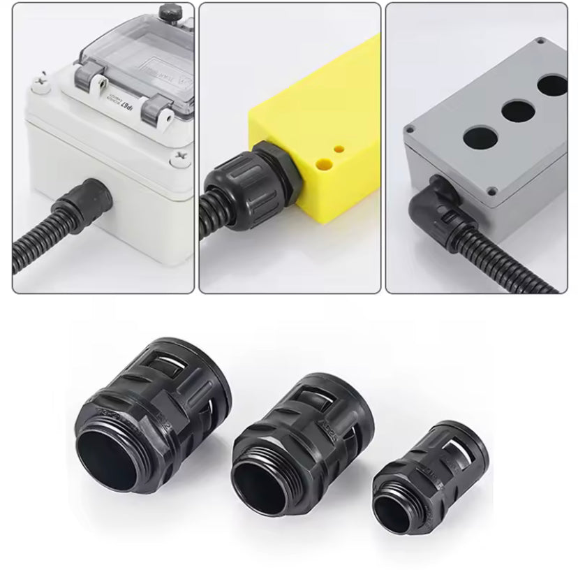 Corrugated Pipe Joint Plastic Tube Connecto Bellows Joint AD10-AD54.5 Cable Gland Nylon Joint Pipe Glands