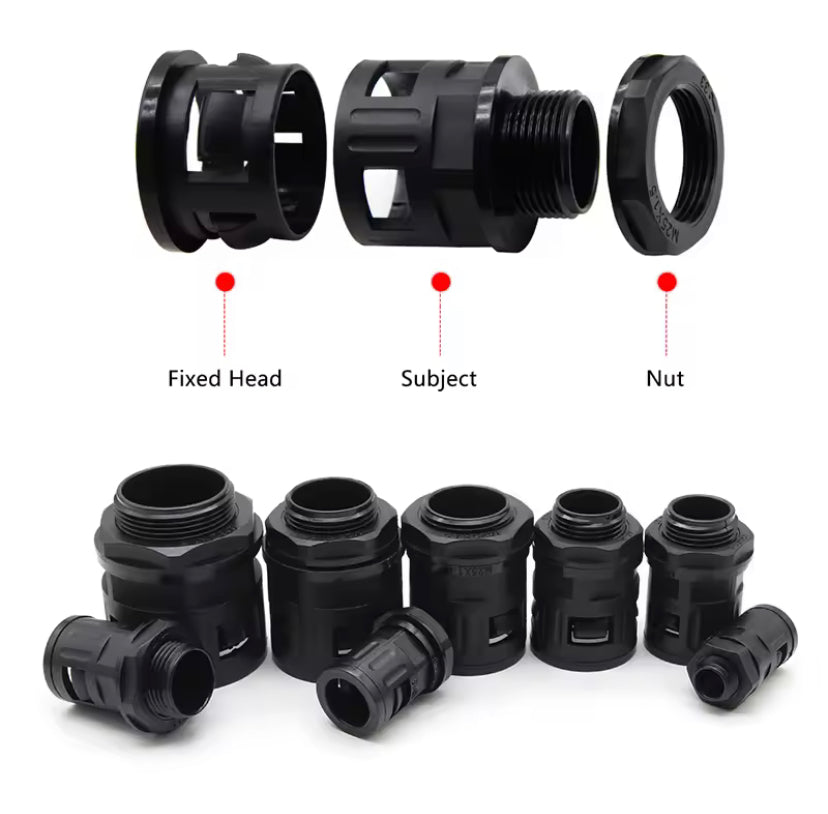 Corrugated Pipe Joint Plastic Tube Connecto Bellows Joint AD10-AD54.5 Cable Gland Nylon Joint Pipe Glands