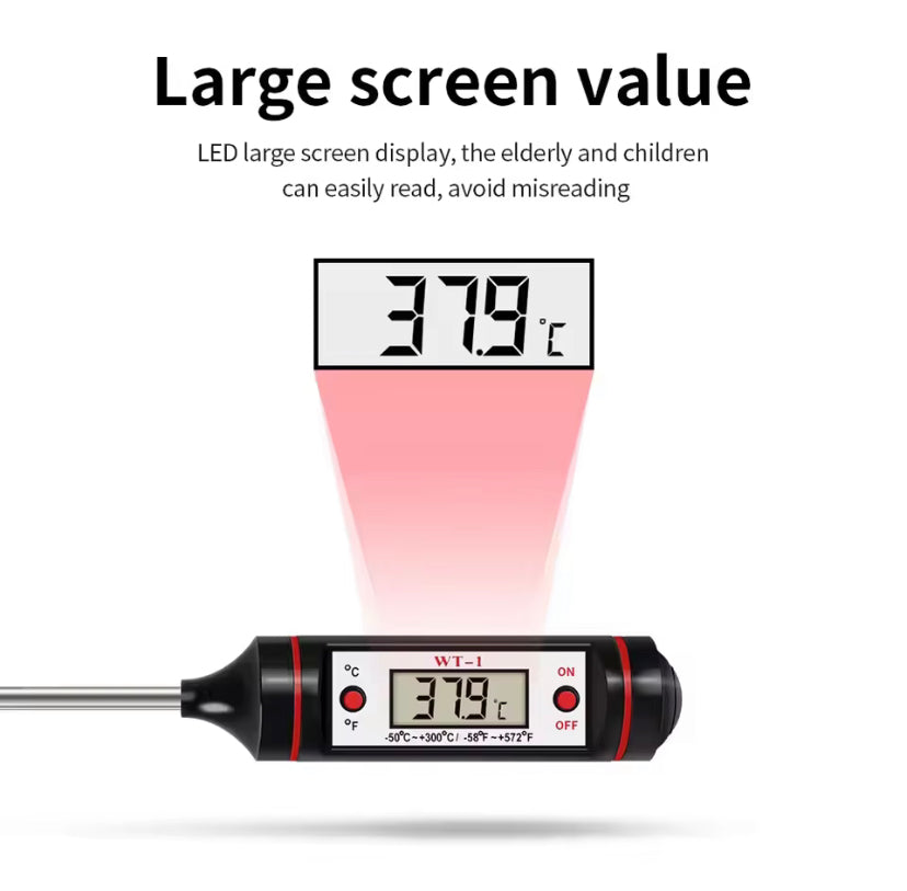 -50-300℃ Digital Food Thermometer For Meat Kitchen Cooking Water Milk Food Probe Temperature Meter BBQ Electronic Oven Tool