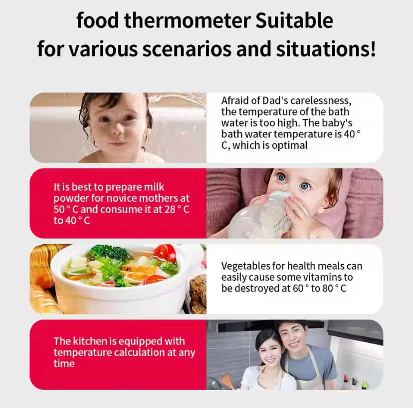 -50-300℃ Digital Food Thermometer For Meat Kitchen Cooking Water Milk Food Probe Temperature Meter BBQ Electronic Oven Tool