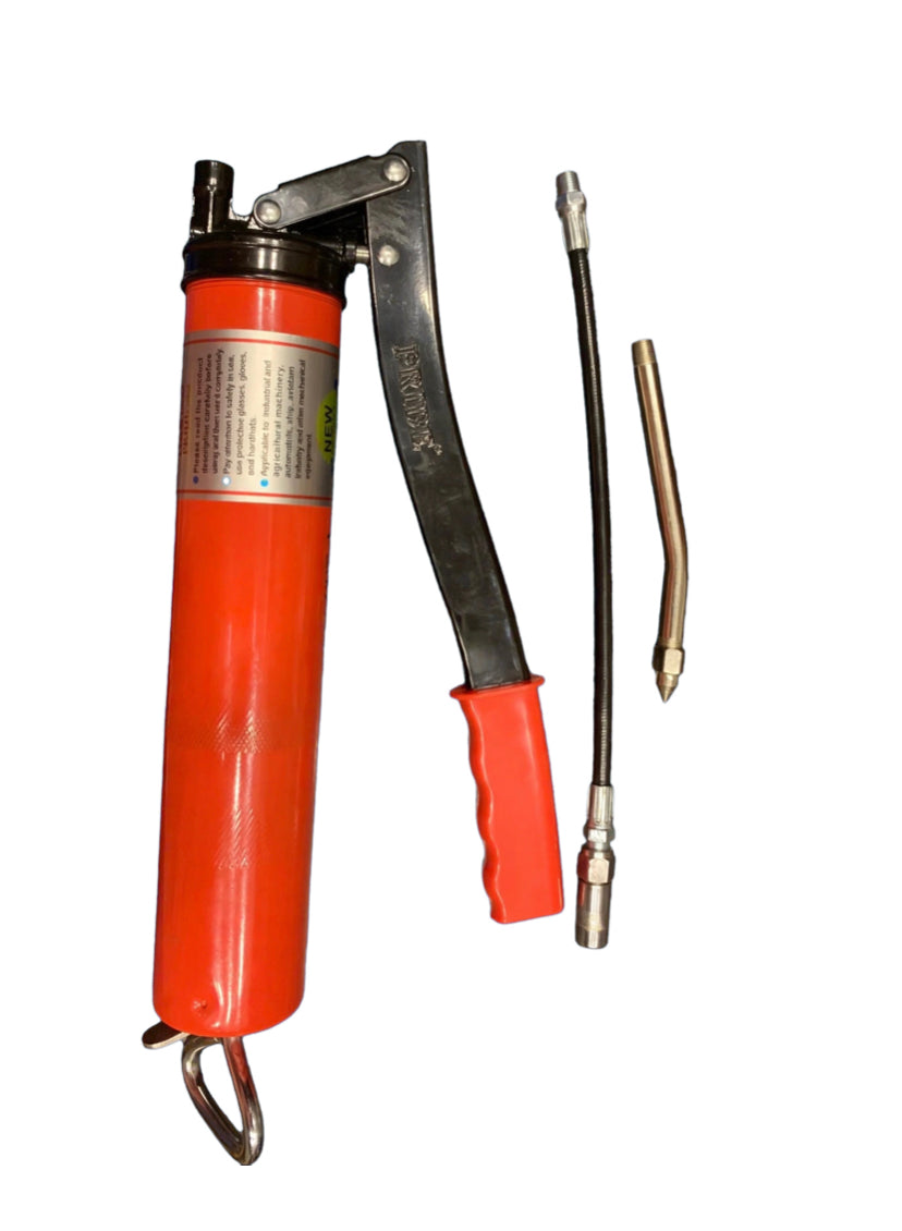 PRIDE 400cc Manual Grease Gun High Pressure Lubrication Tool Single Rod Automotive Grease Injector Syringe for Oil And Car Lubrication SUV Trucks with Flexible Extension Hose