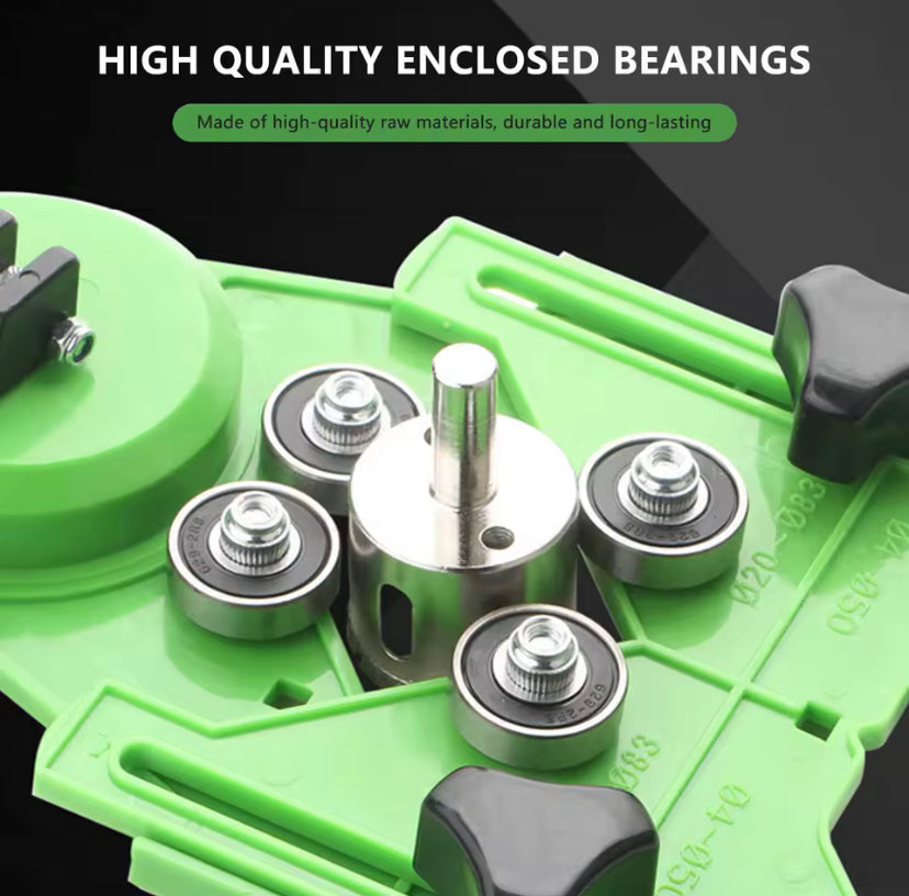 Drill Guide Positioning Tool for Tile, Glass, Marble – Vacuum Suction Holder for Accurate Drilling, Ceramic Tile Chamfering Tool