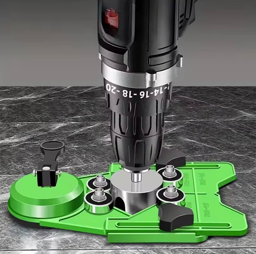 Drill Guide Positioning Tool for Tile, Glass, Marble – Vacuum Suction Holder for Accurate Drilling, Ceramic Tile Chamfering Tool