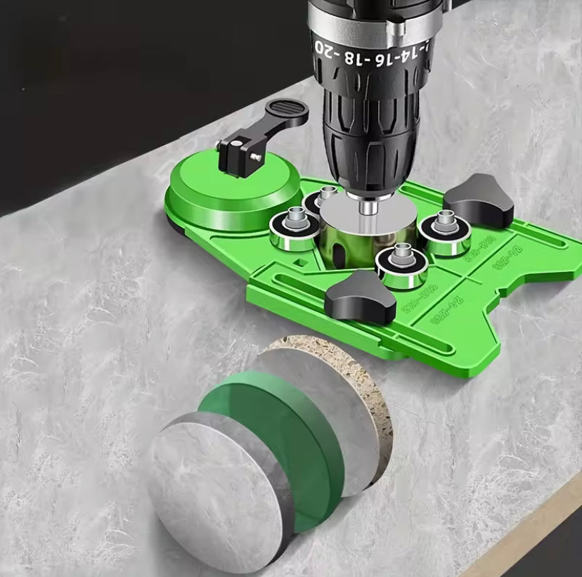 Drill Guide Positioning Tool for Tile, Glass, Marble – Vacuum Suction Holder for Accurate Drilling, Ceramic Tile Chamfering Tool