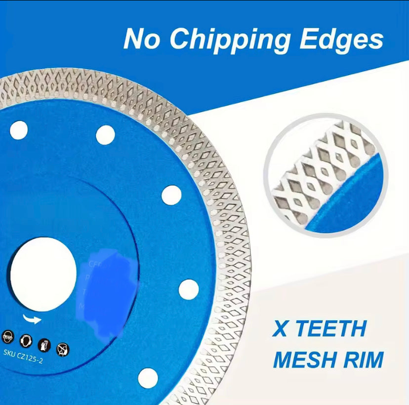 1PC X Mash 5''/4'' Super Thin Diamond Blade 2Pcs for Porcelain/Ceramic/Granite/Marble, Smooth Cutting Wheel Disc for Angle Grinder
