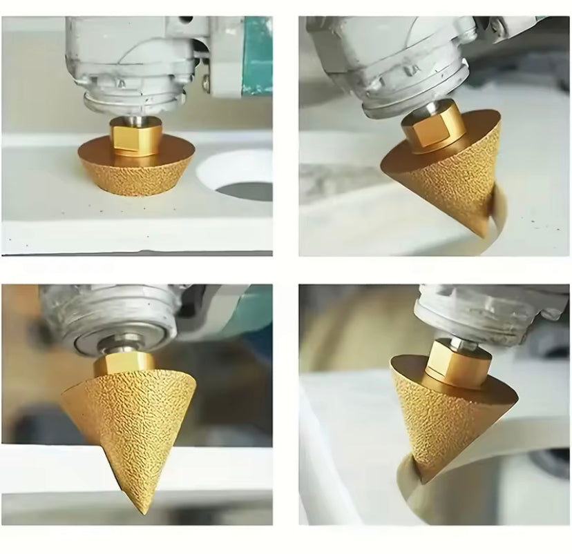 1PC M14 Thread Diamond Beveling Chamfer Bit 50mm Cone Punching Expanding Drill Bit Grinding Wheel Ceramic Tile Chamferer