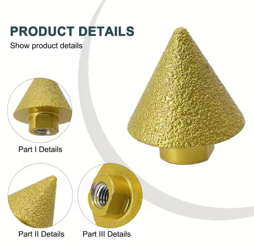 1PC M14 Thread Diamond Beveling Chamfer Bit 50mm Cone Punching Expanding Drill Bit Grinding Wheel Ceramic Tile Chamferer