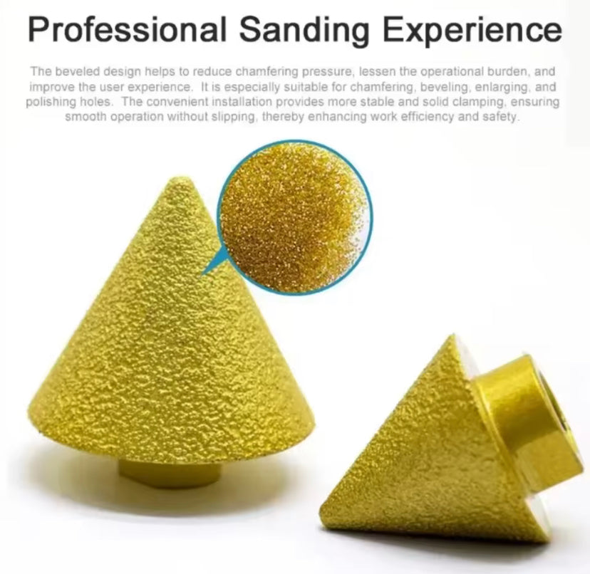1PC M14 Thread Diamond Beveling Chamfer Bit 50mm Cone Punching Expanding Drill Bit Grinding Wheel Ceramic Tile Chamferer