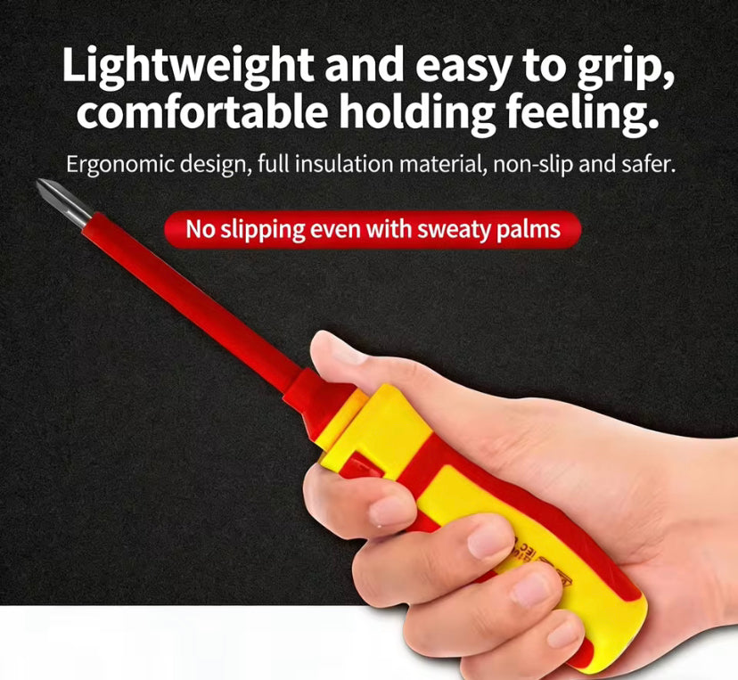 6-in-1 Insulated Voltage Tester Screwdriver Set, 1000V  Voltage Detection, Magnetic Tips With Case  Home and Professional Use Electricians Tools