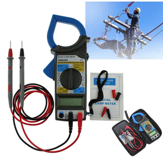6266 Digital Clamp Meter AC/DC Voltage AC Amp Multimeter Large LCD Screen Phone Keyboard Car Ohm Live Line Electric Tester
