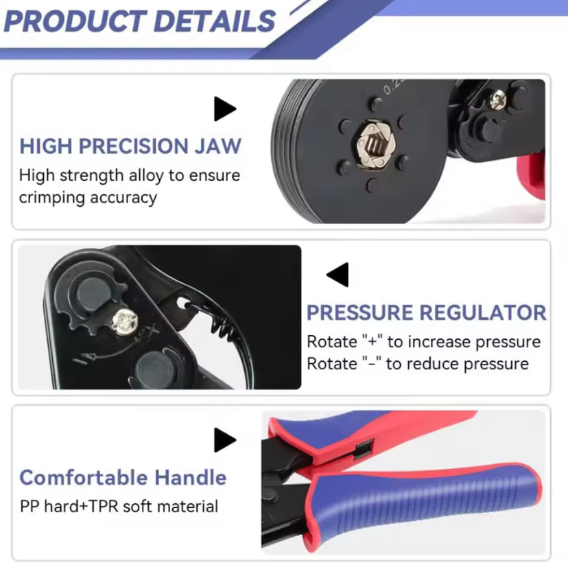 Ferrule Crimping Tool 16-6 AWG 28-5 with 1200PCS Ferrules Kit, Hexagonal Crimper Pliers for End-Sleeves Terminal Ferrule Terminals