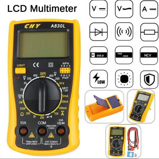 CHY A830L LCD Digital Multimeter DC AC Voltage Diode Freguency Multifunction Volt Tester Test Current Voltmeter Ammeter Meter Gauge