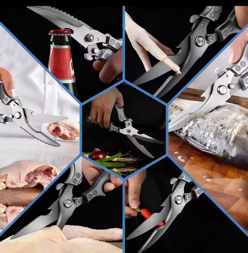 Heavy Duty Kitchen Scissors Meat Fruit Boning Fishing Hunting Camping  Professional Stainless Steel Chicken Bone Kitchen Shears