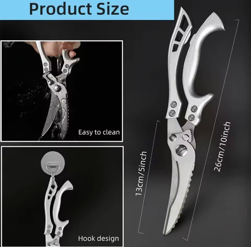 Heavy Duty Kitchen Scissors Meat Fruit Boning Fishing Hunting Camping  Professional Stainless Steel Chicken Bone Kitchen Shears