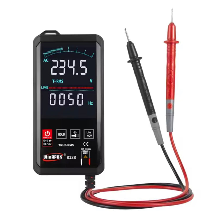 WinAPEX 8138 Touch Screen Digital Multimeter Automatic 6000 Counts True-RMS Voltage Frequency Capacitance Diode NCV Tester