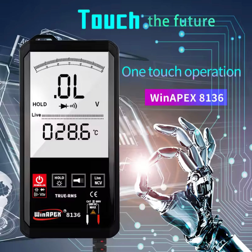 WinAPEX 8138 Touch Screen Digital Multimeter Automatic 6000 Counts True-RMS Voltage Frequency Capacitance Diode NCV Tester