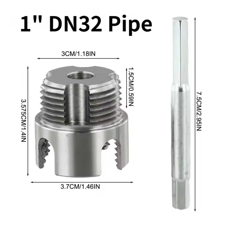 1 inch Pipe Threader Electric Drill PVC PPR Pipe Threading Tool, 1 Inch Internal External Thread Cutter Plumbing Water Pipe Thread Maker