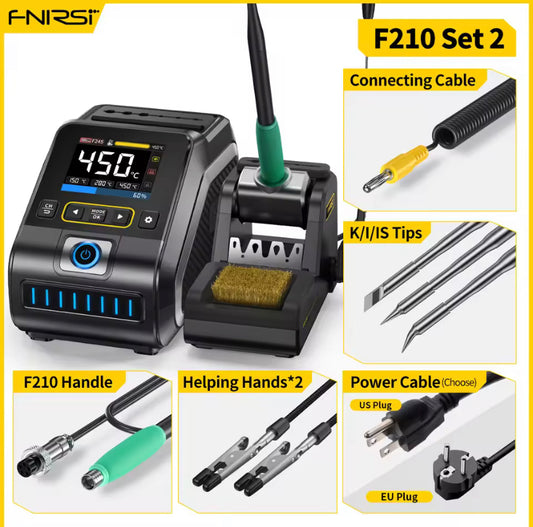 FNIRSI DWS-200 F210H 200W Power Repaid Heating Soldering Iron Staion  Solder Iron Handle Electronic Welding Rework Station