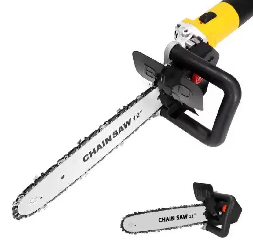 Angel Grinder To Electric ChainSaw Converter 12 INCH Multifunction Adapter Converter Bracket DIY Set For 12'' Electric Angle Grinder Woodworking Tools
