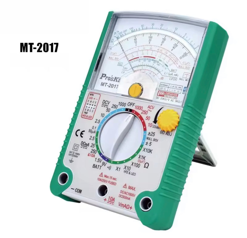 Pro'sKit Analog Pointer Multimeter MT-2017  Safety Standard Protective Function Ohm Test Meter DC AC Voltage Current Tool