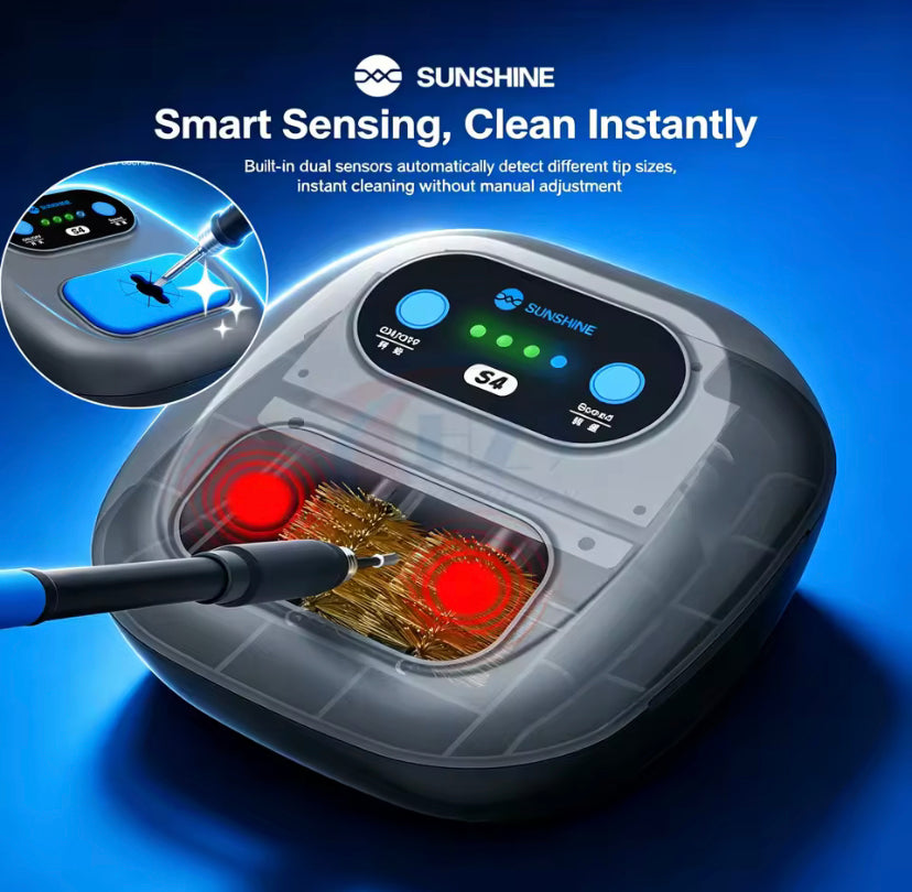 SUNSHINE S4 Soldering Iron Tip Cleaner Dual Infrared Auto Sensor Induction Cleaning Machine/Tip Protection for Repair Station