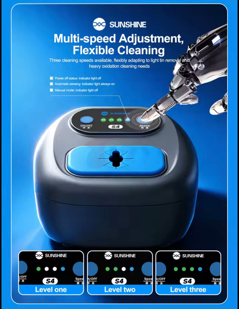 SUNSHINE S4 Soldering Iron Tip Cleaner Dual Infrared Auto Sensor Induction Cleaning Machine/Tip Protection for Repair Station