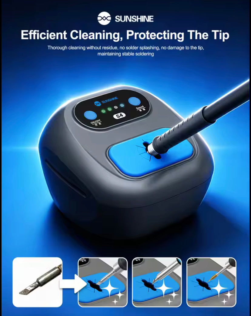 SUNSHINE S4 Soldering Iron Tip Cleaner Dual Infrared Auto Sensor Induction Cleaning Machine/Tip Protection for Repair Station