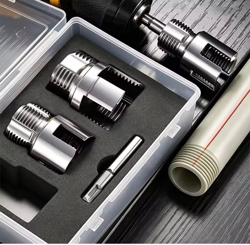 3 Size Pipe Threading Tool Set 1/2, 3/4 And 1 INCH Integrated Internal External Thread Maker for PVC PPR Plastic Water Pipe General Plumbing Die Set