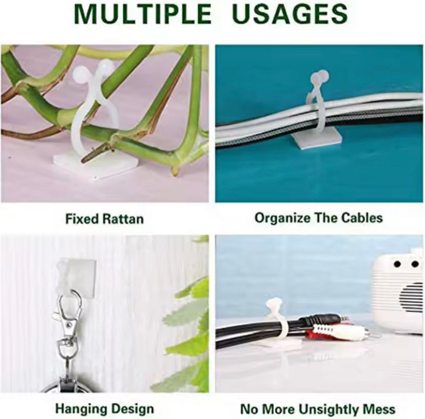 50pcs Plant Vine Climbing Clip Invisible Wall Self-adhesive Fixator Garden Plant Vine Climbing Fixed Support