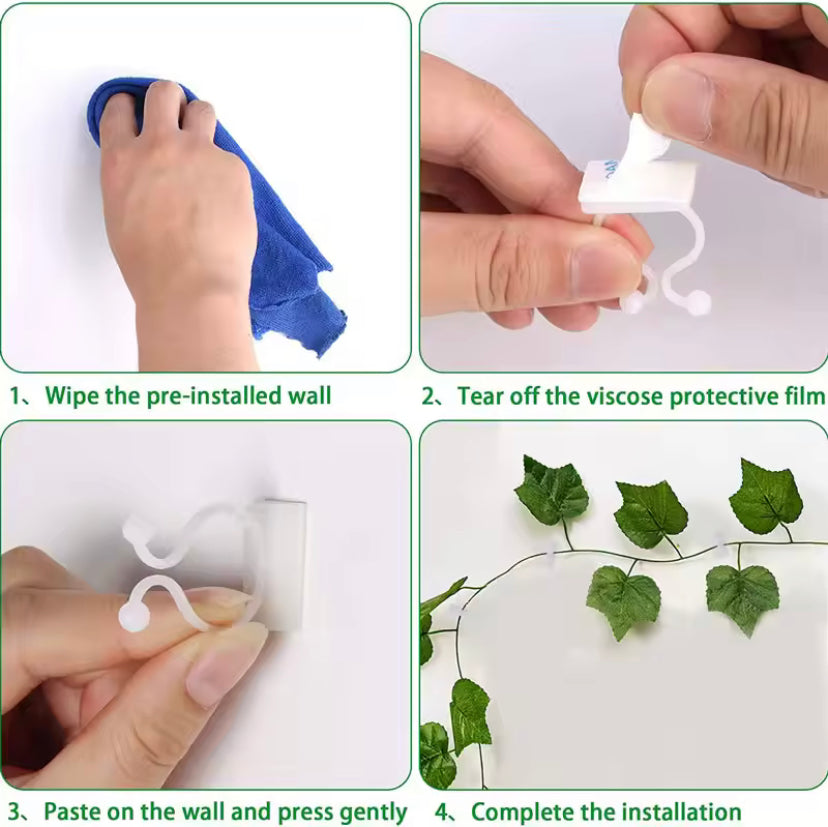 50pcs Plant Vine Climbing Clip Invisible Wall Self-adhesive Fixator Garden Plant Vine Climbing Fixed Support