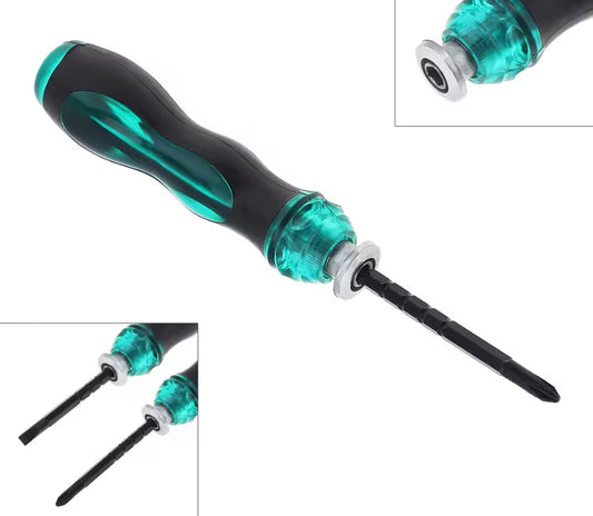 Telescopic Ratchet Screwdriver Repair Tools Household Hand Tool Dual-end Screw Driver Slotted Cross Magnetic Screwdriver