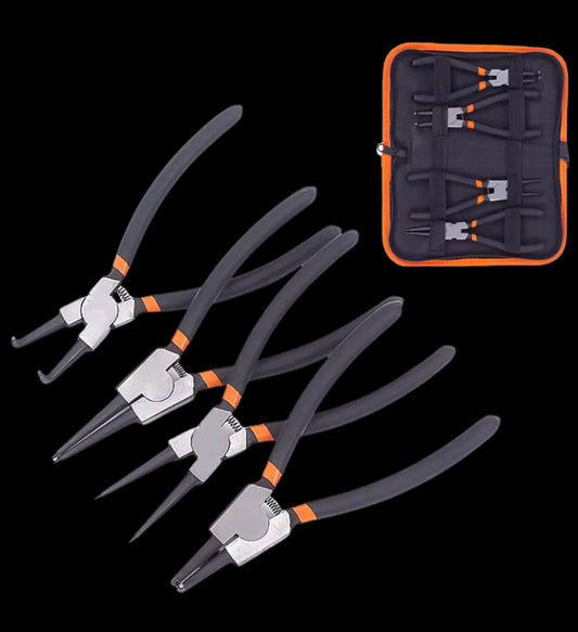 4 PCS Circlip Pliers Set Expansion Pliers Retaining Ring Pliers Internal External Snap Ring Pliers Spring Pliers Hand Tools